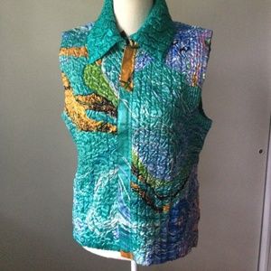 NWT Reversible Crush Front-Zip Vest